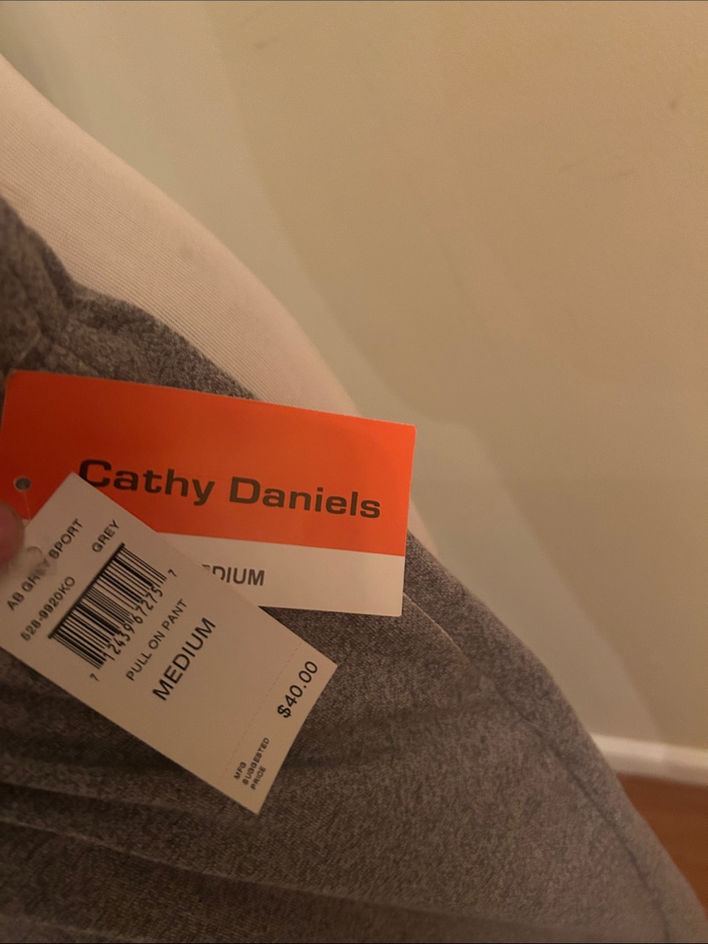 Cathy Daniels Light Gray Drawstring lightweight Joggers - Picture 2 of 6